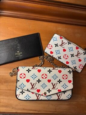 Louis Vuitton Multicolor Murakami Monogram Chain Purse with Wallet Inserts